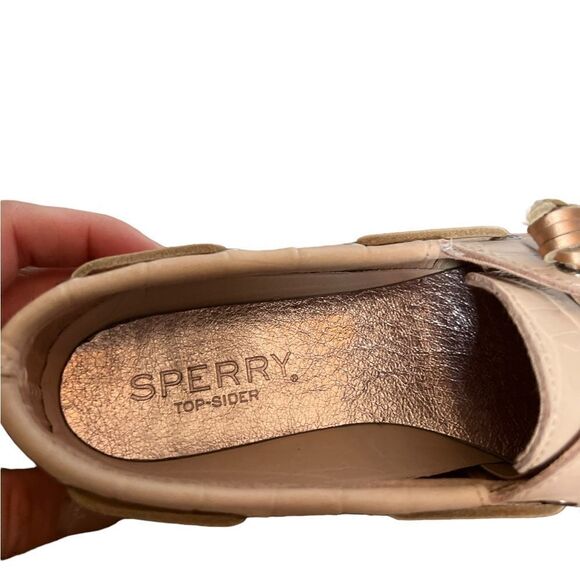 Sperry Vida Croc Nubuck Boat Shoes Pink Size 6 - Picture 6 of 8
